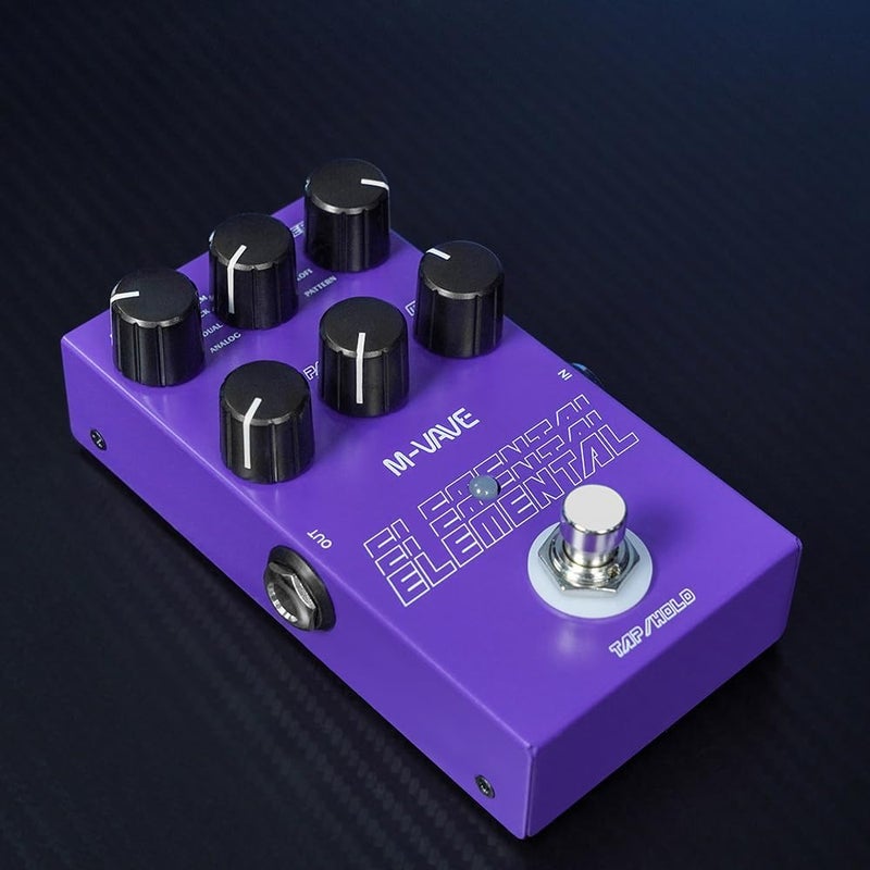IOppWin Elemental Compact Guitar Delay Pedal with 9 Psychedelic Delay Effects, 3000ms Max Time, Tap/Hold Modes & High-Performance DSP – Artistic Metal Ambient Echo Simulator - Image 3
